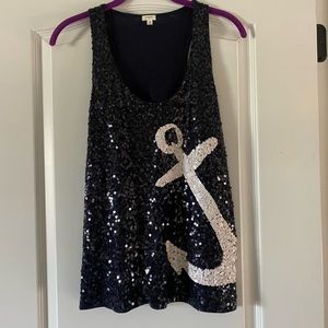 J Crew sequined anchor tank